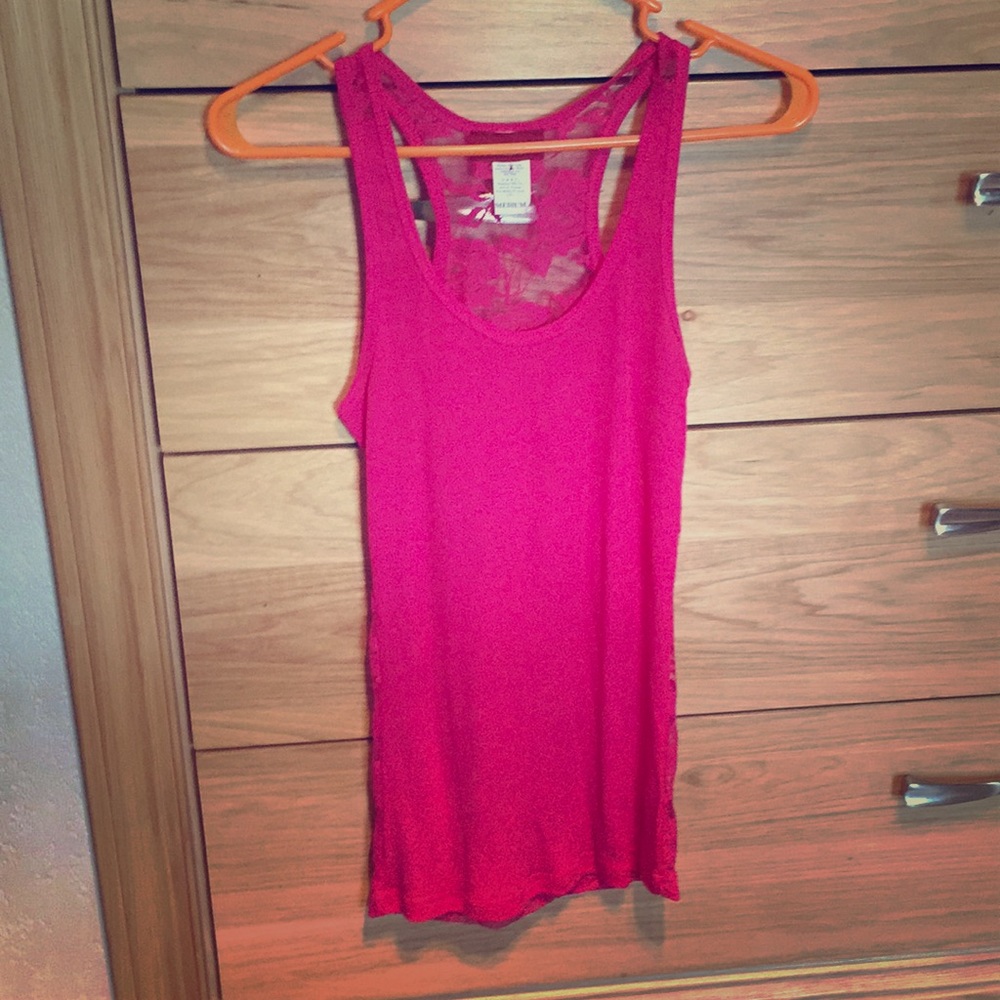 Pink Lace Tank Top